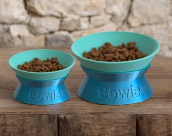 Comedero pequeño elevado para mascotas, comedero elevado para perros, comedero personalizado para mascotas, comedero personalizado para perros, comedero personalizado grabado para perros, comedero alto para perros, comedero para bulldog francés