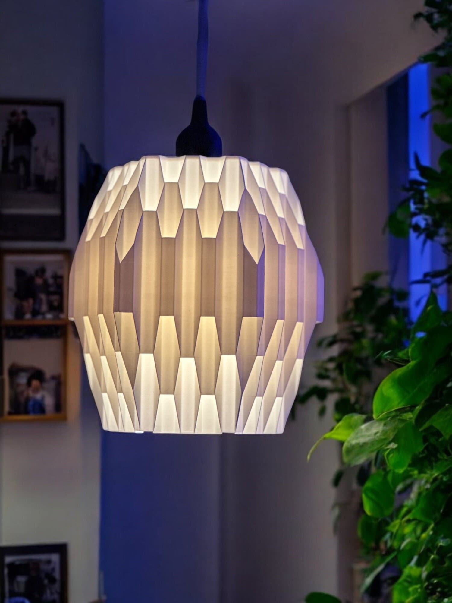 Beehive Pendant Lamp Chandelier 3D Printed Pendant Light, E26 Edison Bulb