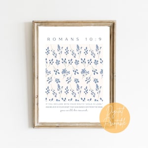 Romans 10:9 Digital Printable Wall Art