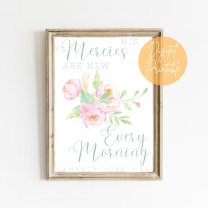 Lamentations 3:23 Digital Printable Wall Art