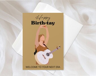 Joyeux anniversaire souhaite Taylor Swiftie « Bienvenue dans votre prochaine ère » Carte d’anniversaire, Eras Tour Carte de vœux pour Swiftie, Taylor Swiftie Merch