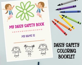 Daisy Safety Booklet -Safety Badge Booklet - Kindergarden Stay Safe Workbook Coloring Pages
