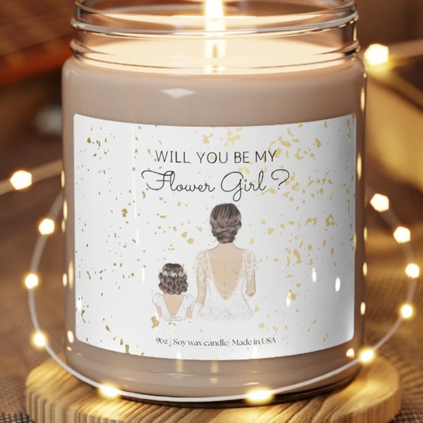 Will You Be My Flower Girl Candle, 9oz Soy Glass Candle, Small Bridesmaid Proposal Gift, Bridesmaid Box, Wedding Favor