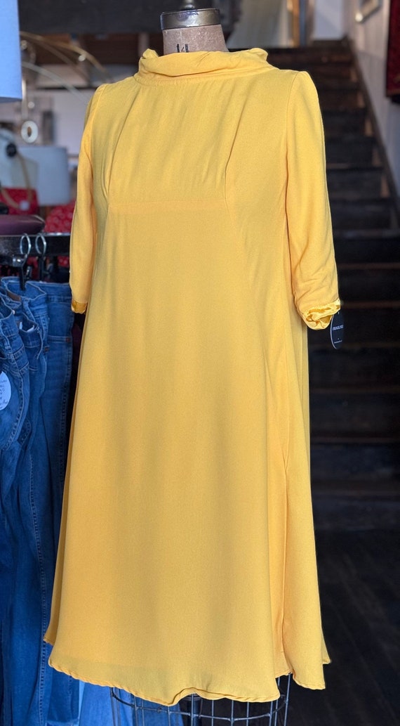 Vintage 1960s Marigold yellow swing dress