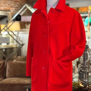 Vintage Roter Wollmantel