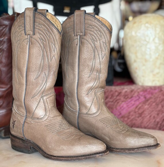 Frye Brand Leather Cowboy Boots Etsy