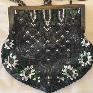 1920s Art Nouveau Antique Beaded Evening Bag