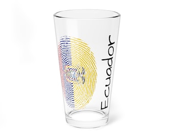 Vaso de pinta transparente con la bandera de Ecuador, 16 oz, para cerveza, cerveza negra, cerveza negra