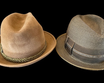 CHOICE of 2 Vintage Men's Fedora Hats, Bianchi Velour or Champ Fine Braid