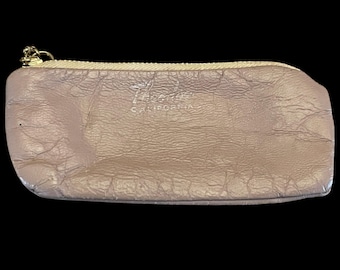 Vintage Theodor California brand Soft Tan Leather Change Purse, 5-1/2" x 2-1/2"
