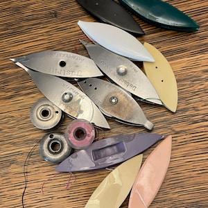 Large Lot of 11 Tatting Tools, Vintage Celluloid and Metal Lace Shuttles