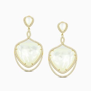 Mother Of Pearl Dangle Style Earrings