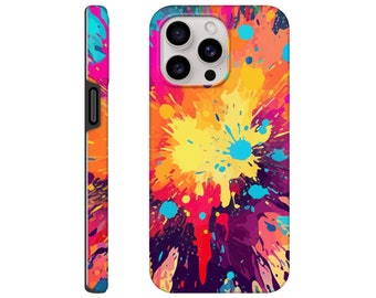 Color Boom (B),vibrant colour,paint splash,rainbow gift,colourful For iPhone 15 14 13 Pro Max 12 Mini XS XR 7 8 Plus SE Samsung Galaxy S23