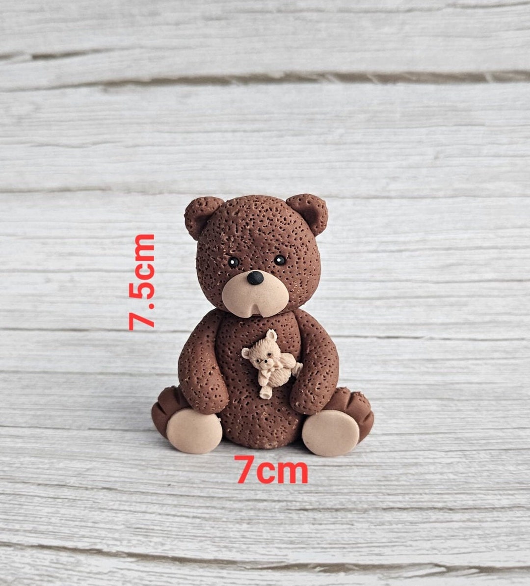 Edible Fondant Teddy Bear Cake Topper - Etsy UK