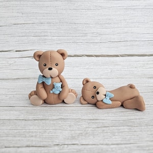 fondant teddy bear fondant teddies  100% edible cake toppers birthday baby shower, christening