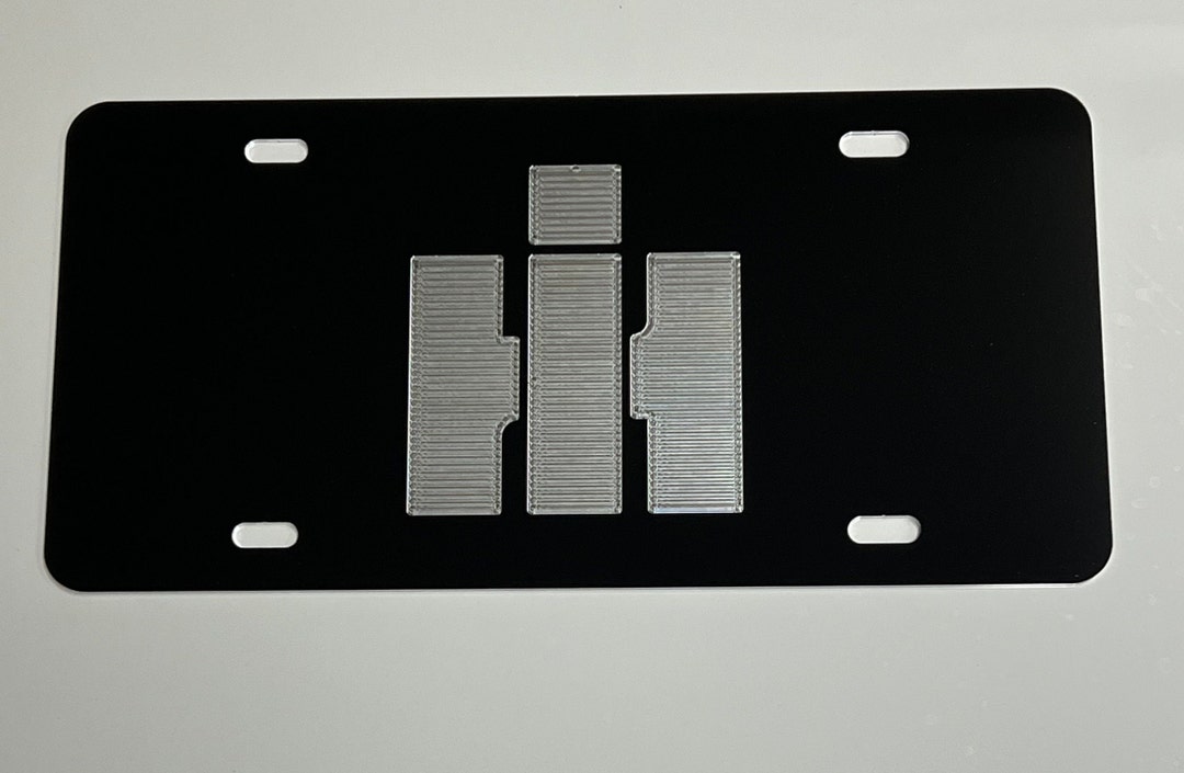Diamond Etched Silver On Black Metal Front License Plate | Farm Use Car Tag | USA Made