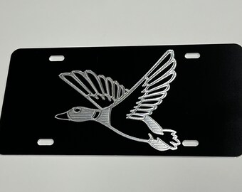 Duck Engraved Car Tag Thick Aluminum Metal Machined License Plate