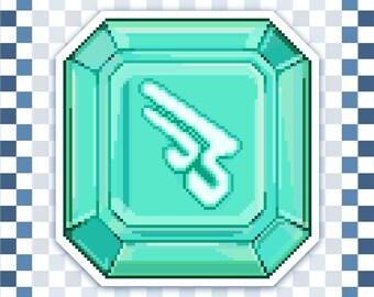 Machinist Job Stone Sticker FFXIV-Inspired Water Resistant Pixel Art Decal