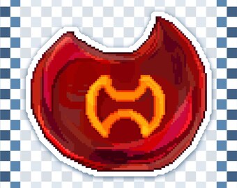 Warrior Job Stone Sticker FFXIV-Inspired Water Resistant Pixel Art Decal