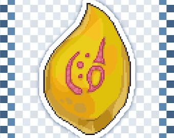 Pictomancer Job Stone Sticker FFXIV-Inspired Water Resistant Pixel Art Decal