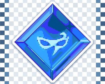 Blue Mage Job Stone Sticker FFXIV-Inspired Water Resistant Pixel Art Decal
