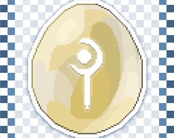 White Mage Job Stone Sticker FFXIV-Inspired Water Resistant Pixel Art Decal