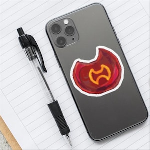 FFXIV Inspired Pixel Job Stone Sticker - Warrior || Water Resistant Pixel Art Style Sticker for Final Fantasy XIV Fans || Gifts for Gamers