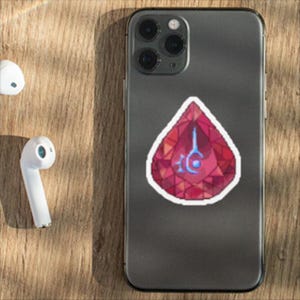 FFXIV Inspired Pixel Job Stone Sticker - Red Mage || Water Resistant Pixel Art Style Sticker for Final Fantasy XIV Fans || Gifts for Gamers