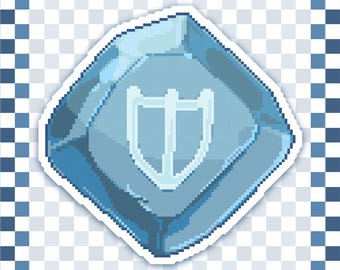 Paladin Job Stone Sticker FFXIV-Inspired Water Resistant Pixel Art Decal