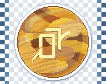 Astrologian Job Stone Sticker FFXIV-Inspired Water Resistant Pixel Art Decal