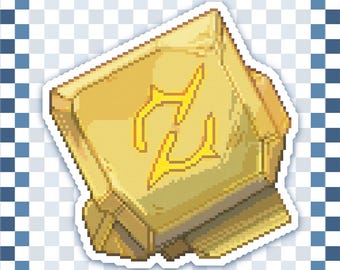 Gunbreaker Job Stone Sticker FFXIV-Inspired Water Resistant Pixel Art Decal