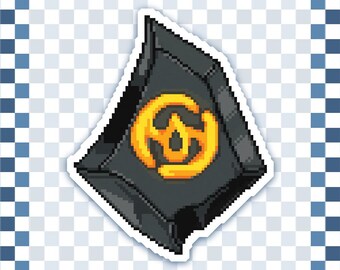 Samurai Job Stone Sticker FFXIV-Inspired Water Resistant Pixel Art Decal