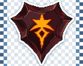 Dark Knight Job Stone Sticker FFXIV-Inspired Water Resistant Pixel Art Decal