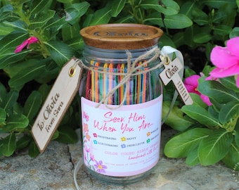 Bible Verse Jar for Girls with Daily Scriptures Faith Encouragement Promise Verses Unique Inspirational Christian Religious Spiritual Gift