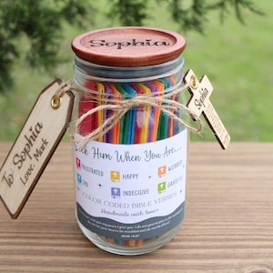 Personalized Bible Verse Jar, Christian Affirmation Gift for Women & Men, Seek Him When Color-Coded Scripture Encouragement Prayer Faith Jar