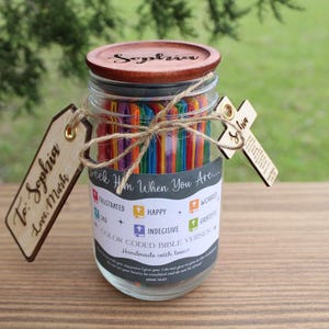 Custom Bible Verse Jar, Christian Encouragement Gift for Women & Men, Seek Him When, Color-Coded Scripture Prayer Jar, Faith Affirmations