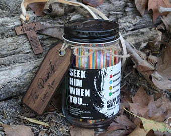 Bible Verse Jar for Men – Color-Coded Scriptures for Direction, Courage, Motivation & Assurance