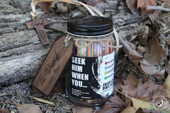 Bible Verse Jar for Men – Color-Coded Scriptures for Direction, Courage, Motivation & Assurance