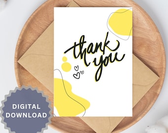 Thank You Card Template, Thank You Card Printable, Thank You Card, Simple Thank You, Digital Download Card, Instant Download, Printable Card