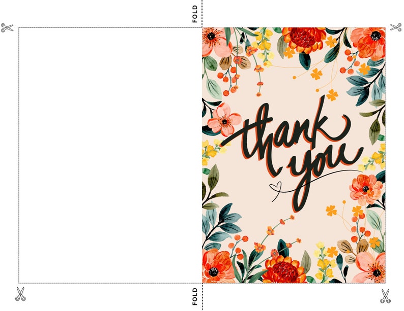 Thank You Card Template, Thank You Card Printable, Thank You Card ...