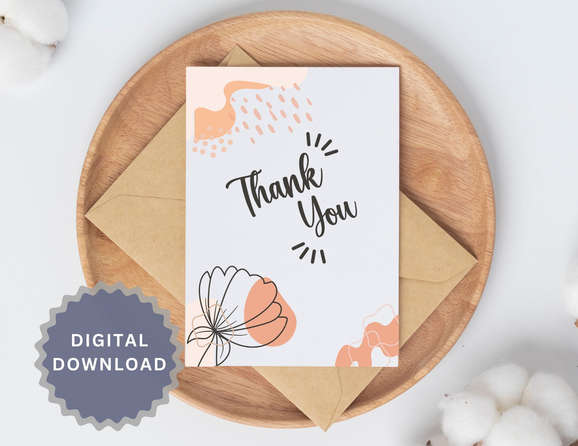 Thank You Card Template, Thank You Card Printable, Thank You Card ...