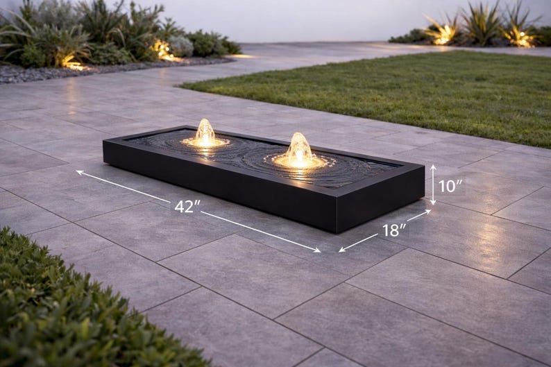 Infinity Water Table - Steel Outdoor Water Feature – Minimalist Patio ...