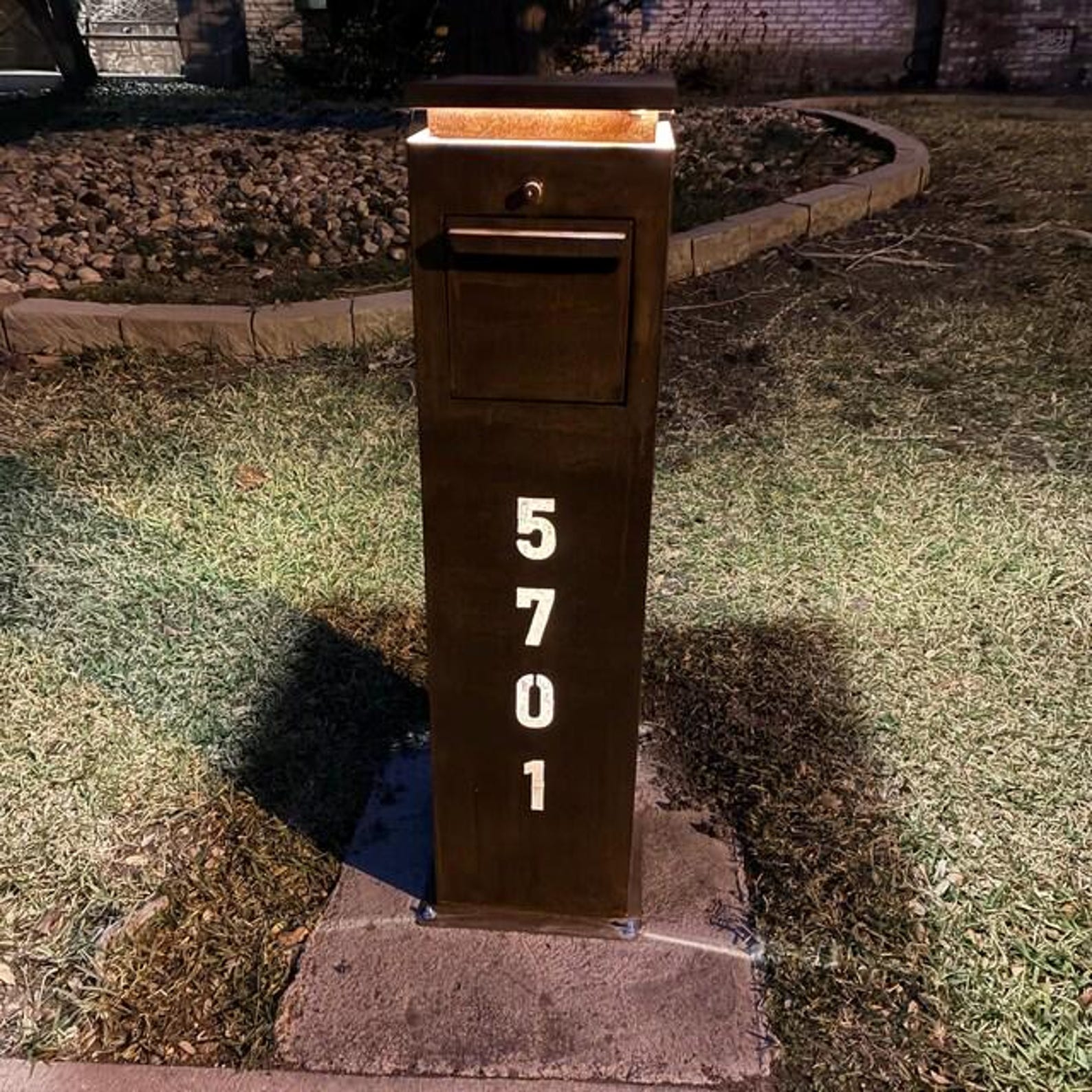 Modern Mailbox With LED Light & Custom Address Numbers – Handcrafted ...
