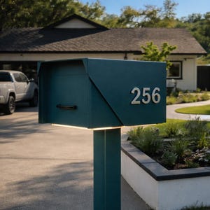 Modern Mailbox With LED Light & Custom Address Numbers – Minimalist ...