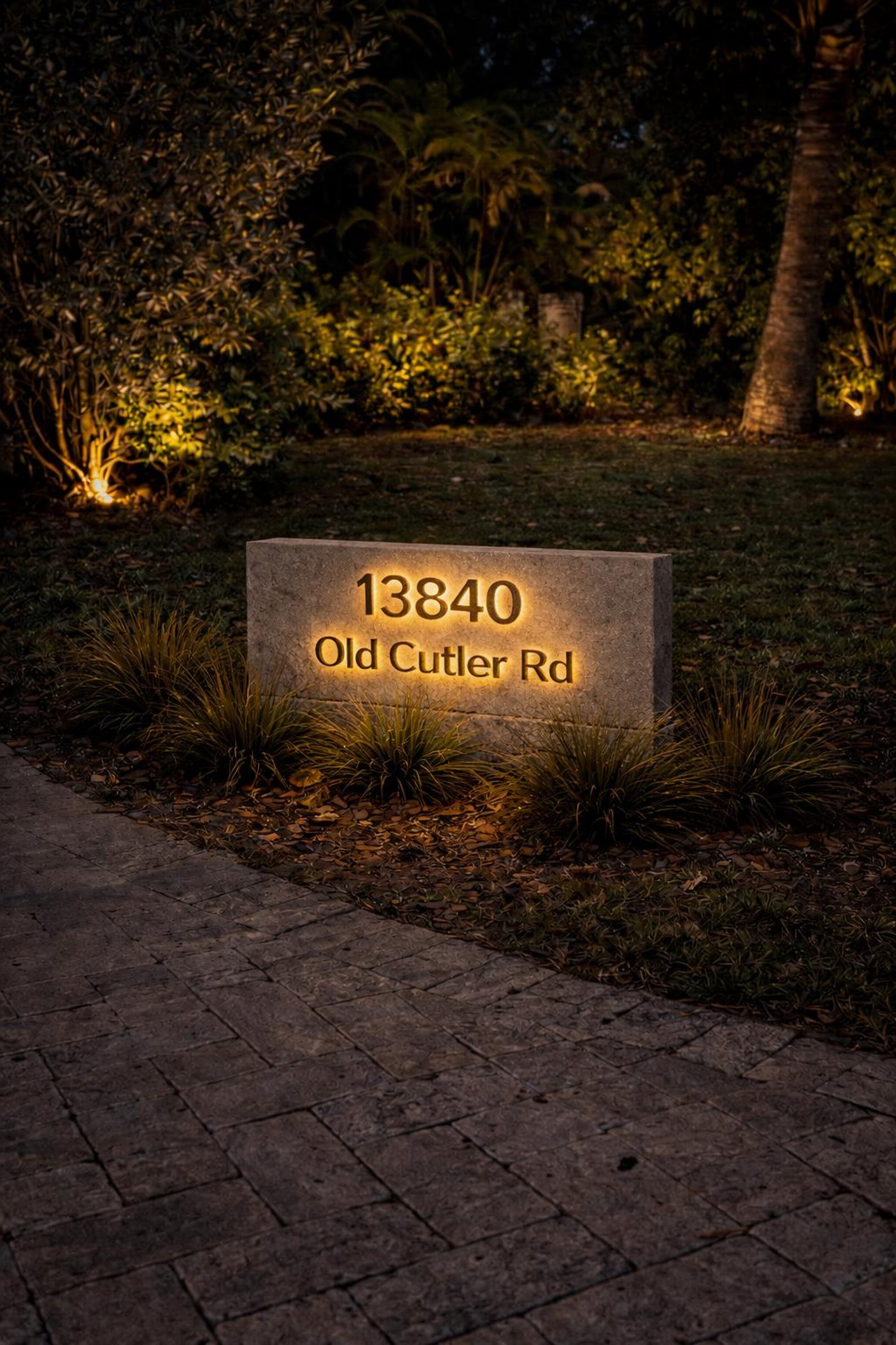 Custom Natural Stone Address Sign With LED Backlighting – Personalized ...