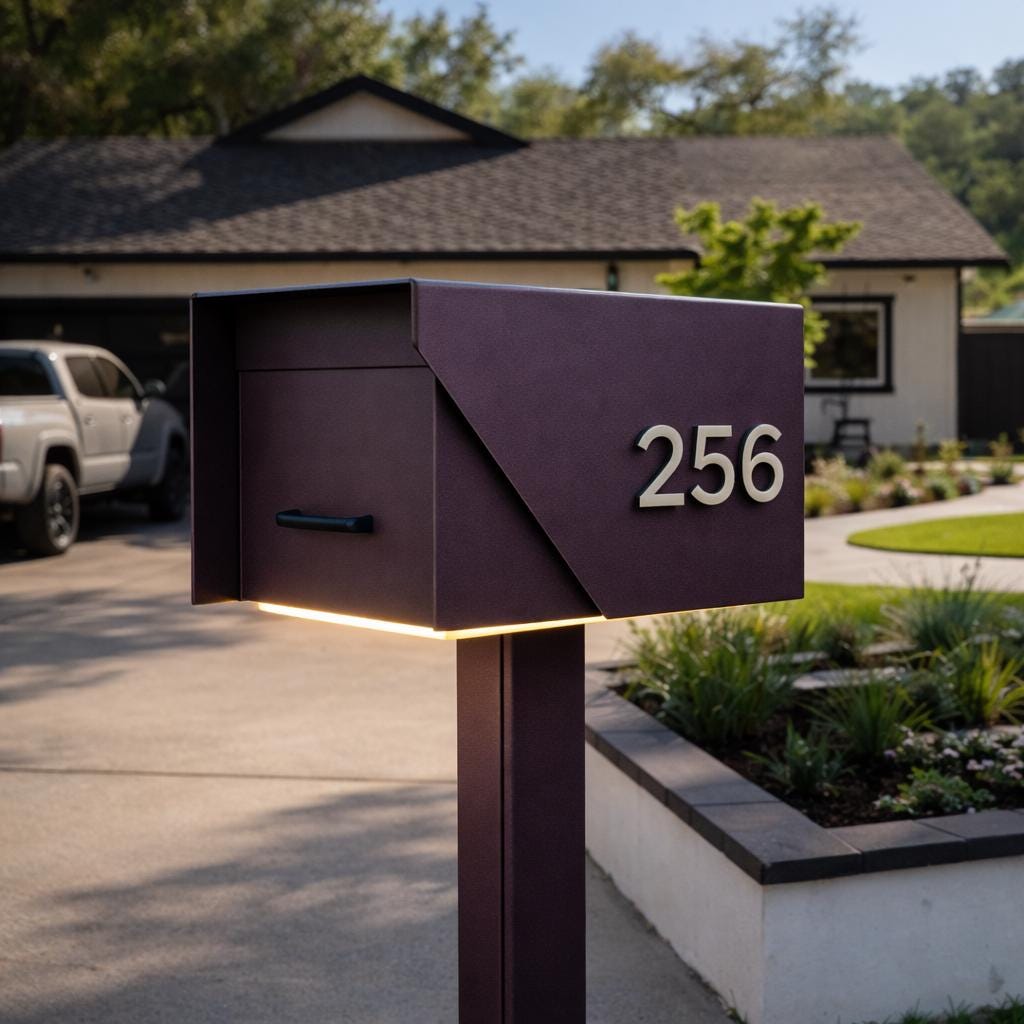 Modern Mailbox With LED Light & Custom Address Numbers – Minimalist ...