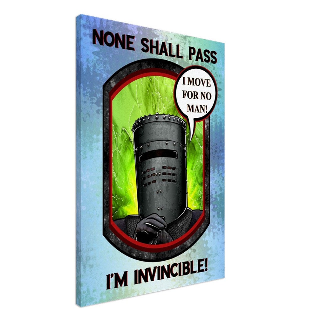 None Shall Pass Canvas the Black Knight From the Movie Monty Python and ...
