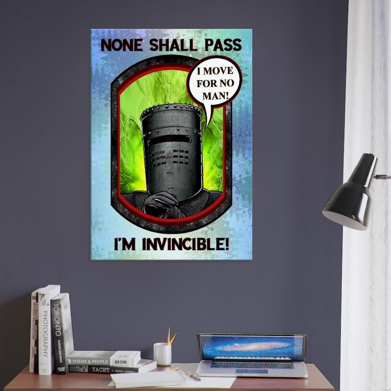 None Shall Pass Canvas the Black Knight From the Movie Monty Python and ...