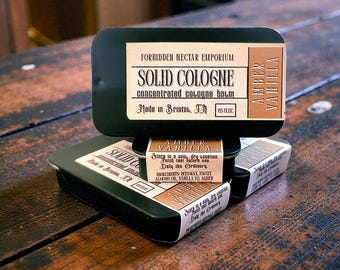 Solid Cologne - handmade organic fragrance concentrated balm , natural ingredients