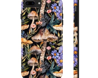 Floral Mushroom Phone Case: Tough, Impact-Resistant Lexan Shell